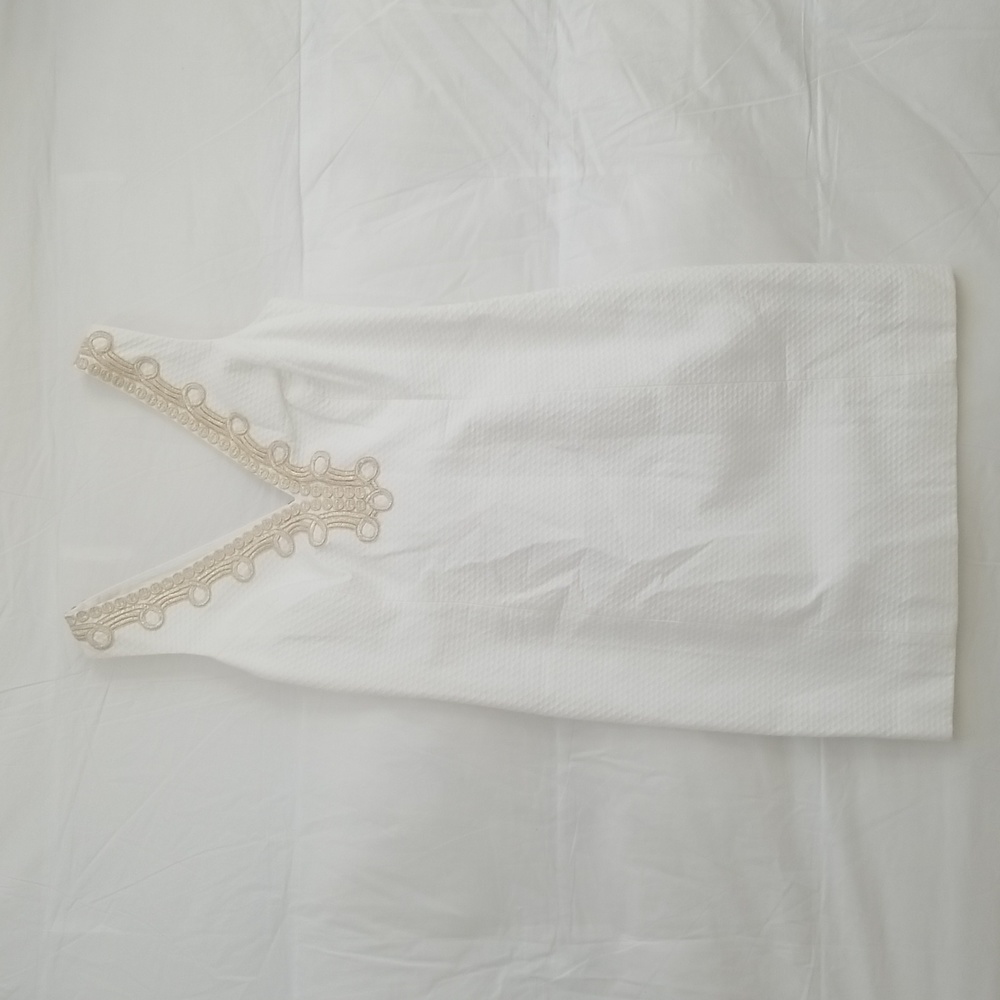 Lilly Pulitzer White Shift Dress with Gold Trim